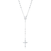 Colier lung argint cu cruciulita Rosary DiAmanti Z1906NR-DIA